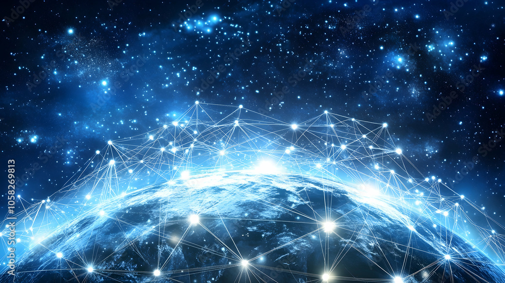 Abstract digital network connection around planet earth. Abstract digital network connection around planet earth.