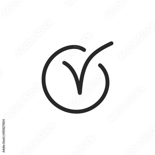 Hand drawn check mark doodle icon