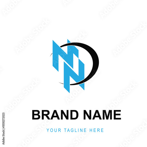 Free Download MN initials logo with sharp curved line frame - GFXLoad