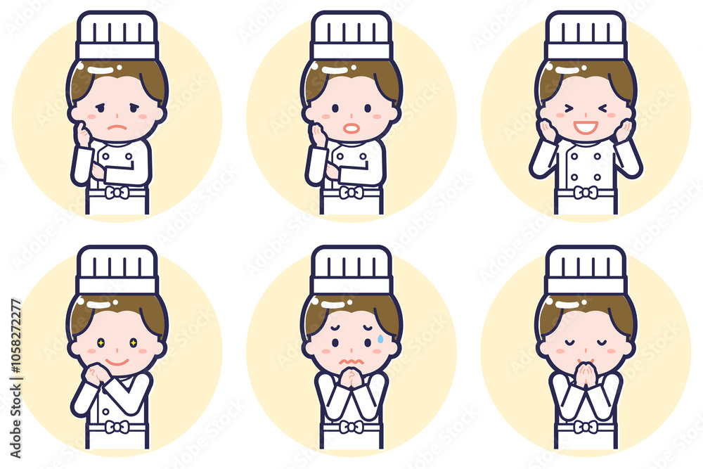 男性シェフのポーズセット_04