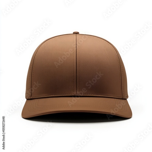 realistic high quality color Brown snapback mockup isolated photo