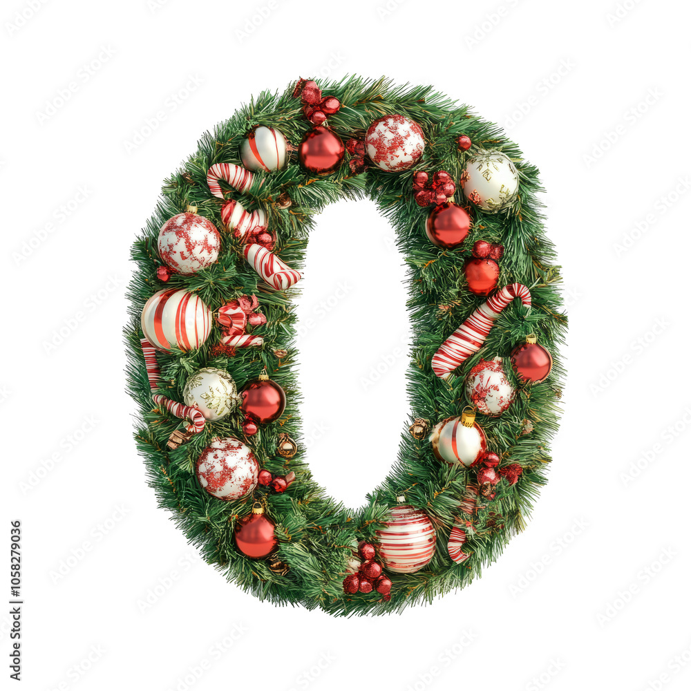 Christmas Numeric Character 0 made of tree decorations
Christmas Numeric Character 0 made of tree decorations