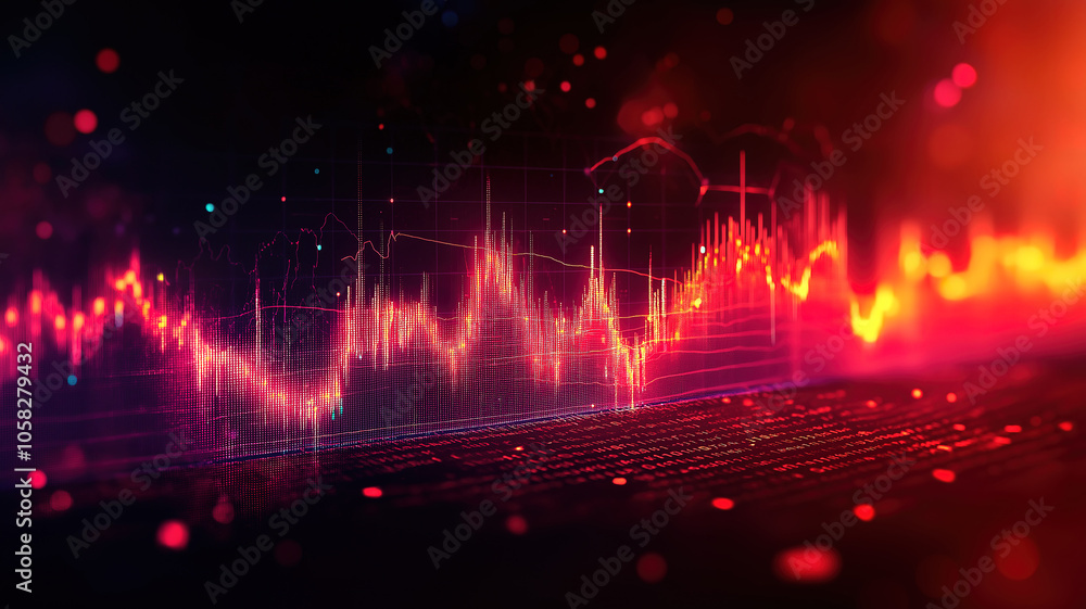 Financial graph showcasing an uptrend line on a candlestick chart in the stock market Financial graph showcasing an uptrend line on a candlestick chart in the stock market