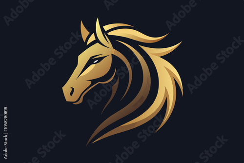 Horse head clip art vector illustration.