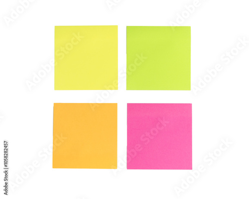 colorful empty sticky notes over transparent background