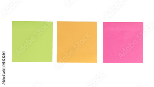 colorful empty sticky notes over transparent background