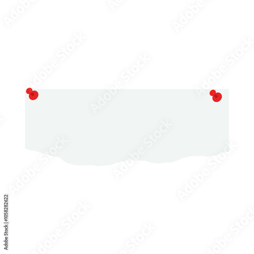 white ripped paper with two Push Pin