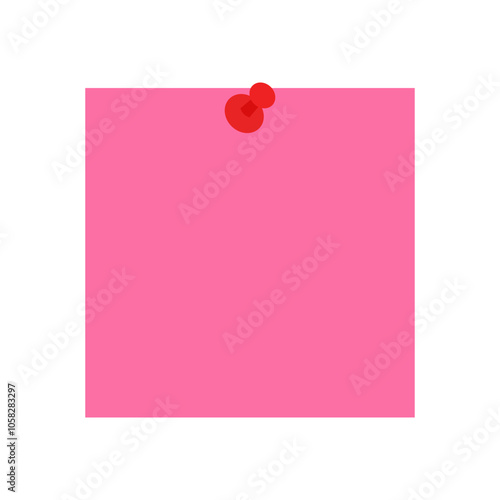 pink note paper stack with pin