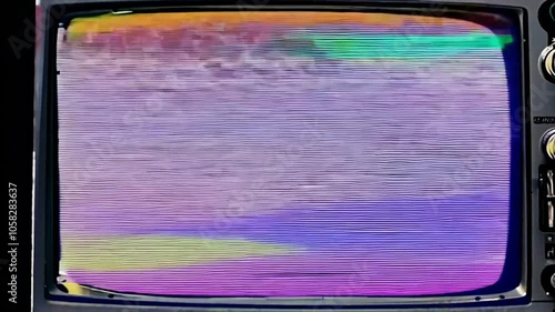 Loop Static damaged Screen (VCR) tape noise cassettes vintage TV recorder Overlay Animation Glitches artifacts old VHS Play Retro Videocassette background 4K defects mode videotape flicker effect cam