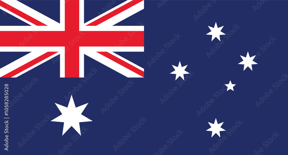 Fototapeta premium National flag of Australia country , Flag of Australia , flat design and digital graphics 