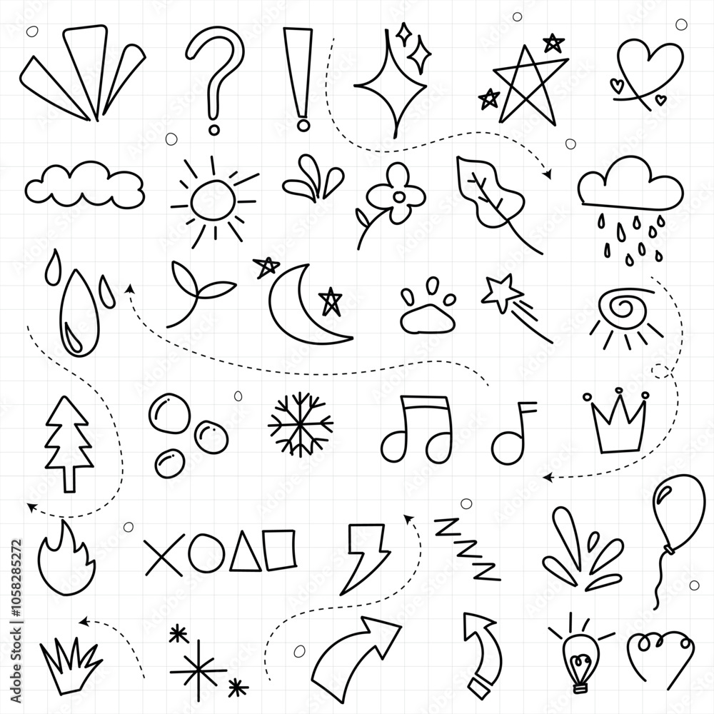 set of line ornament doodles art collection vector set of line ornament doodles art collection vector