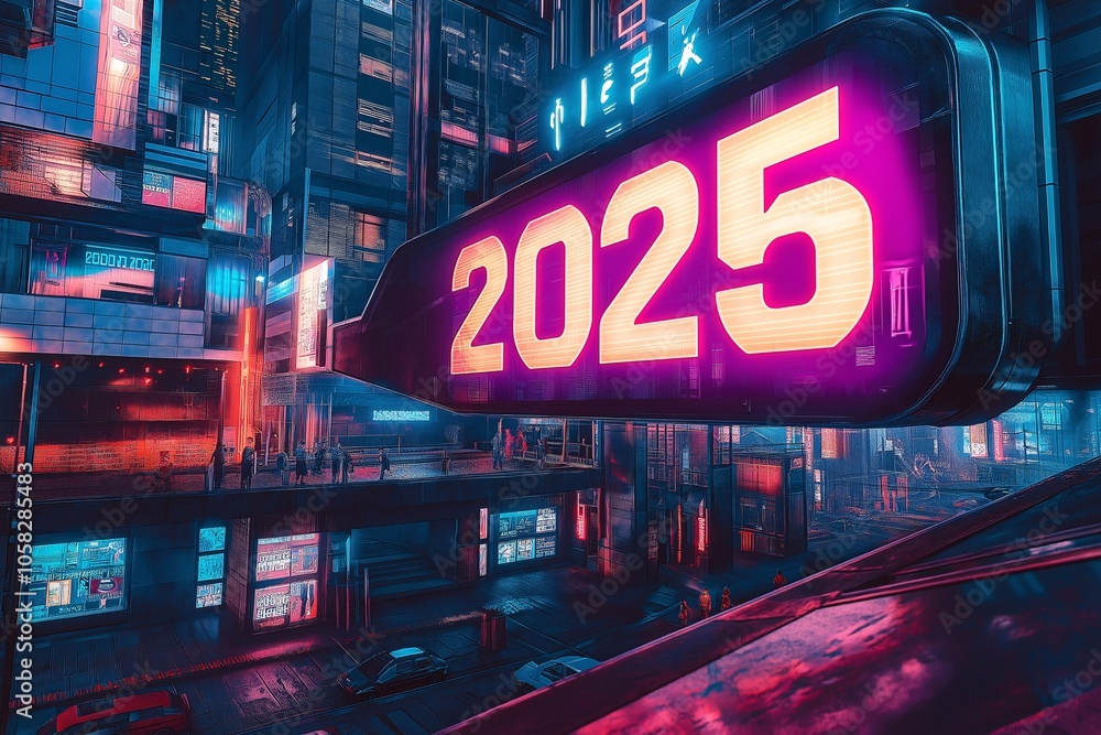 A dystopian futuristic city with neon lights and holograms, A dystopian futuristic city with neon lights and holograms,