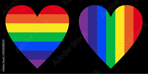 rainbow heart or Love Pride, Pride LGBT heart, Lesbian gay bisexual transgender concept love symbol, vector illustration