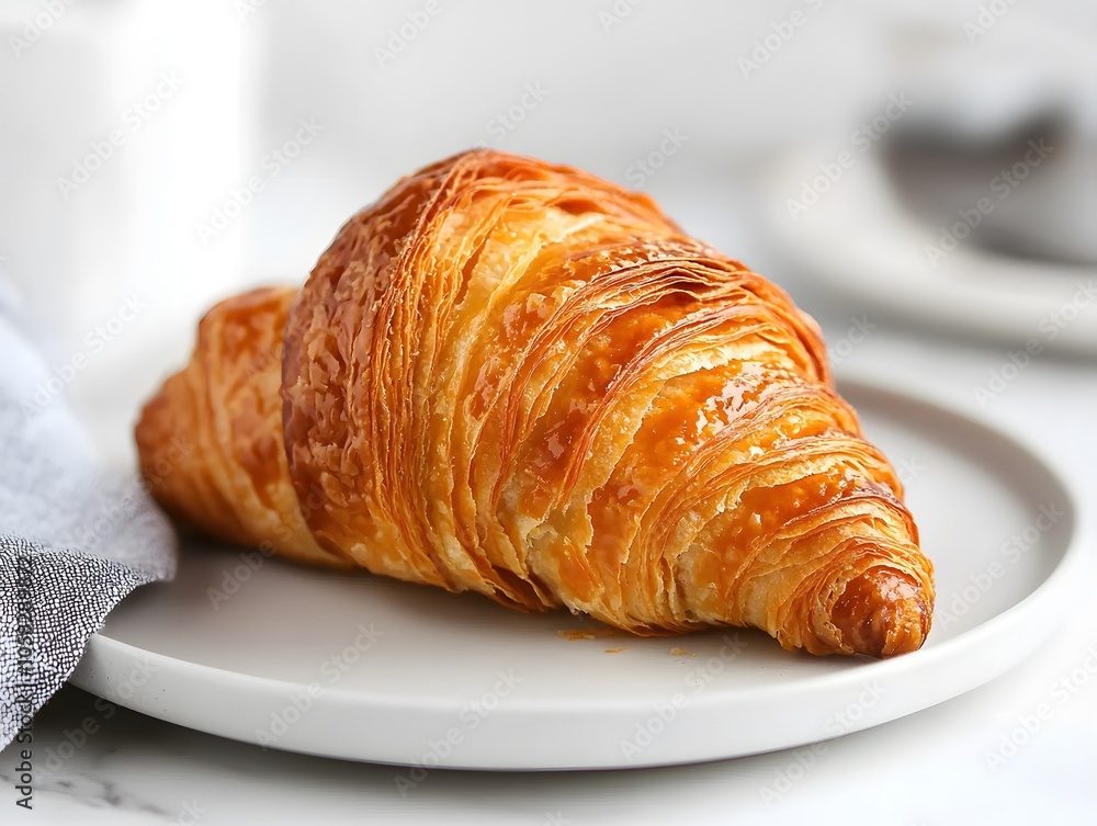 The croissant flaky and buttery, with a perfectly crisp exterior and a soft, layered interior. The croissant flaky and buttery, with a perfectly crisp exterior and a soft, layered interior.