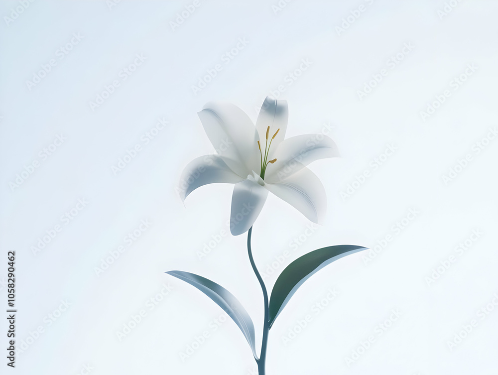 A delicate white lily flower against a soft, light background, symbolizing purity and beauty. A delicate white lily flower against a soft, light background, symbolizing purity and beauty.