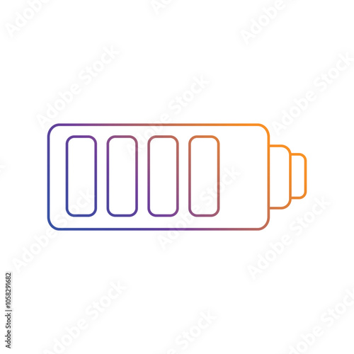 battery gradient icon with white background vector stock illustration