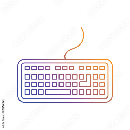 keyboard gradient icon with white background vector stock illustration