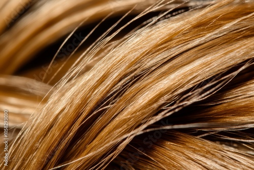 closeup of dry damaged hair with split ends and copy space.