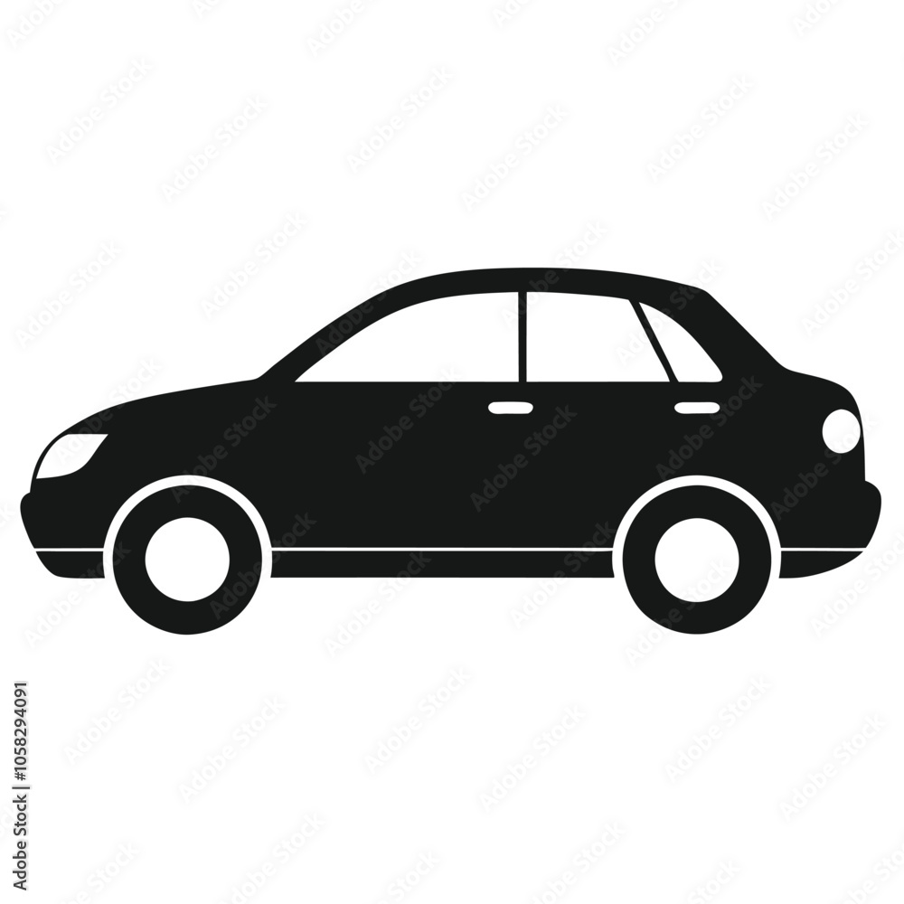 Fototapeta premium car-a-silhouette-vector-with-white-background