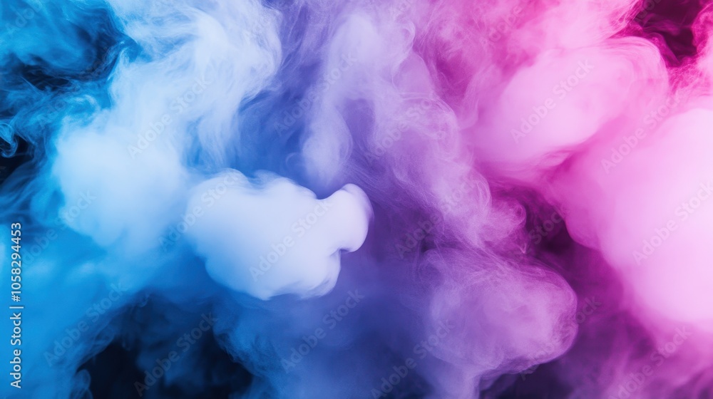 Pink and Blue Smoke Clouds Mixing Pink and Blue Smoke Clouds Mixing