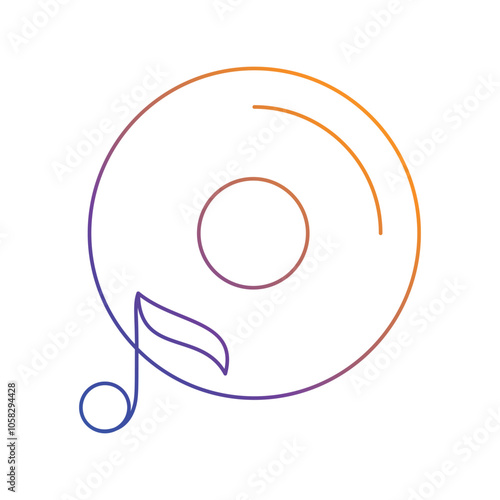 disc gradient icon with white background vector stock illustration