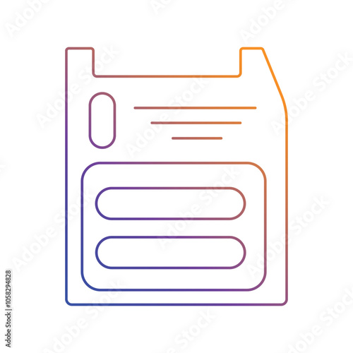 floopy gradient icon with white background vector stock illustration