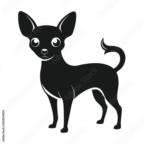 chihuahua-a-silhouette-vector-with-white-background