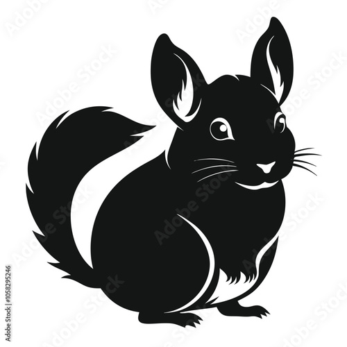 chinchilla-a-silhouette-vector-with-white-background