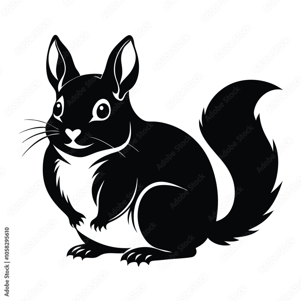 chinchilla-a-silhouette-vector-with-white-background chinchilla-a-silhouette-vector-with-white-background
