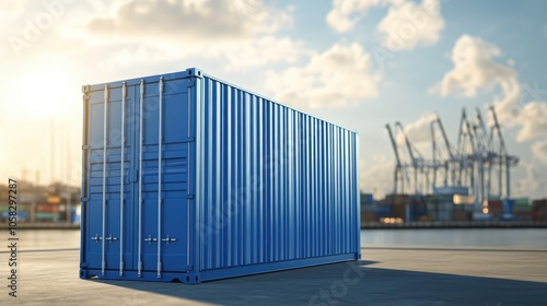 Single Blue Shipping Container Outdoor 