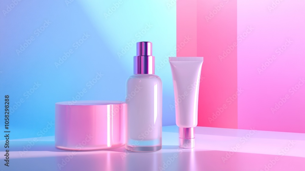 Pink and Blue Product Display Pink and Blue Product Display