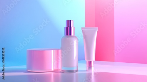 Pink and Blue Product Display