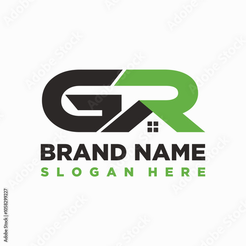 letter GR Home logo design element vector template