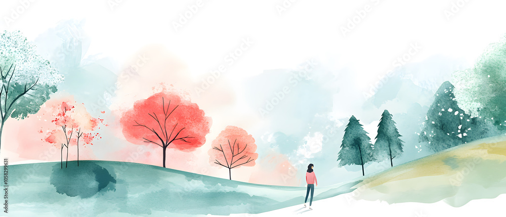 Fototapeta premium Modern Beauty Concepts: Women in Dynamic Urban and Natural Environments, Featuring Bold Geometric Designs and Retro Album Cover Inspirations