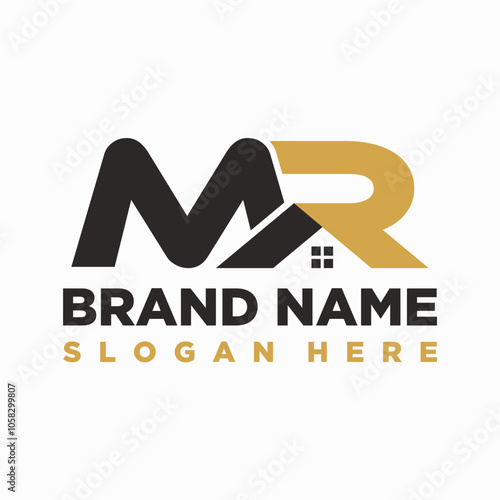 letter MR Home logo design element vector template