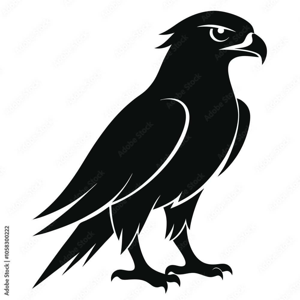 Fototapeta premium hawk-a-silhouette-vector-with-white-background