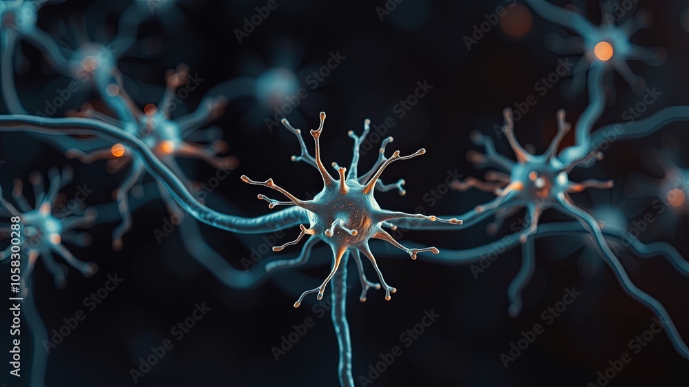 Intricate Neuron Network with Glowing Connections Intricate Neuron Network with Glowing Connections