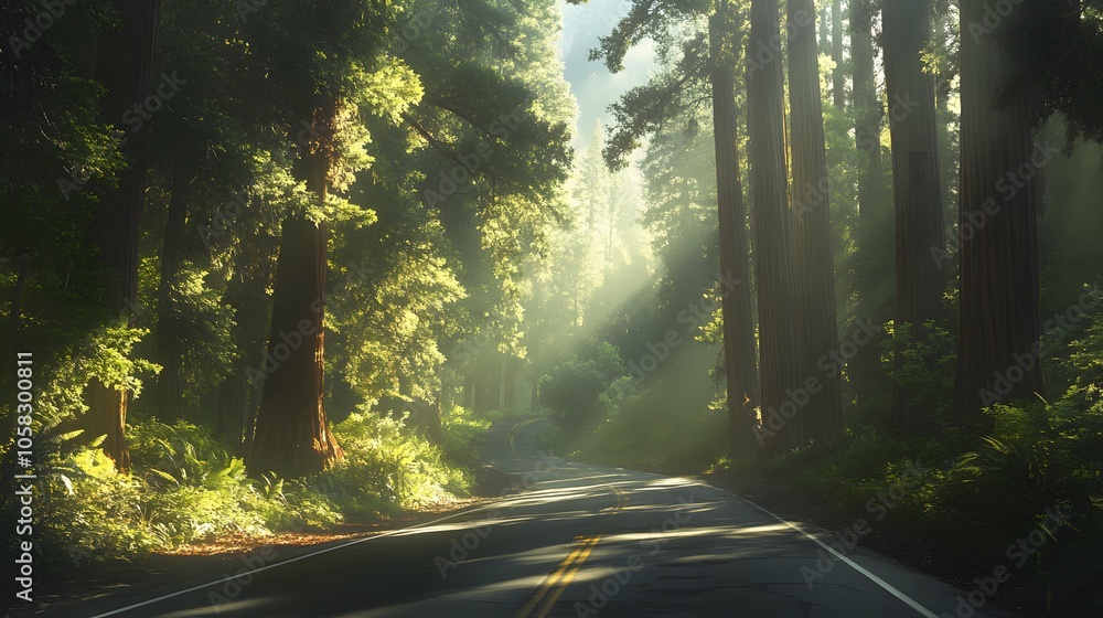 Fototapeta premium Famous Redwood Highway. 