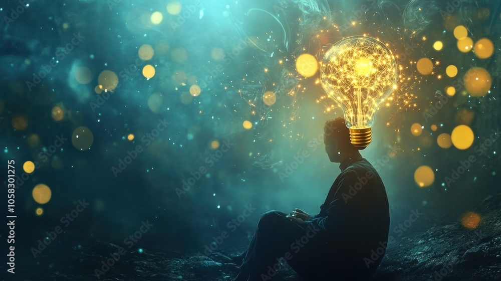 A silhouette of a person with a glowing light bulb for a head, symbolizing ideas and creativity. A silhouette of a person with a glowing light bulb for a head, symbolizing ideas and creativity.