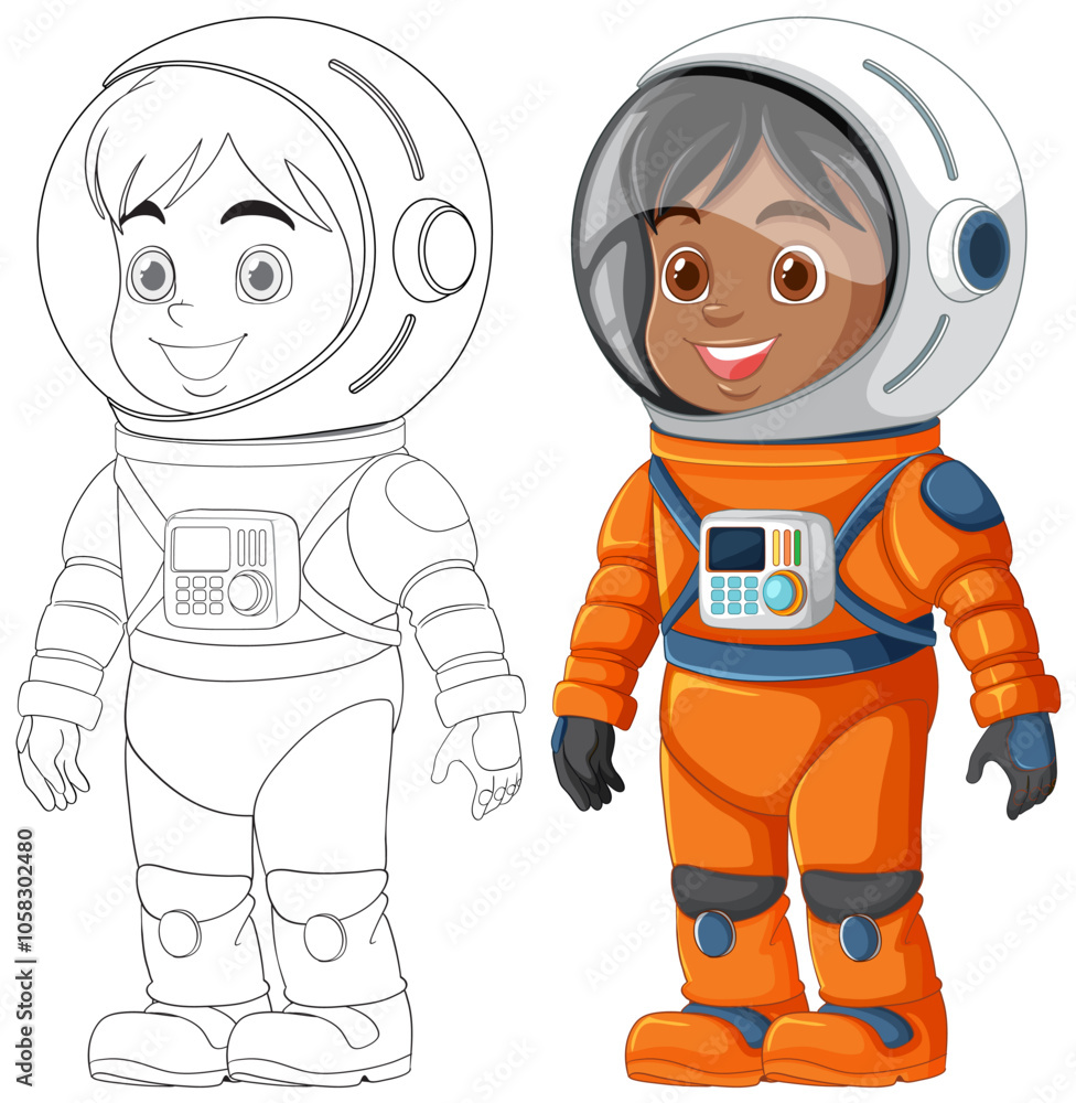 Children Astronauts in Space Suits Children Astronauts in Space Suits