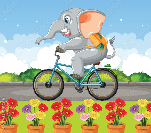 Elephant Riding a Bicycle Adventure