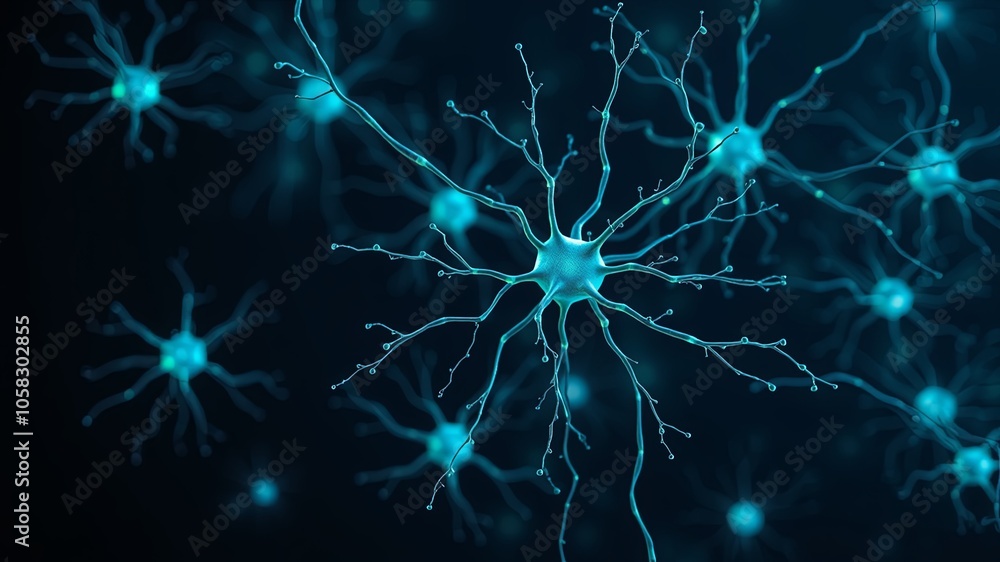Intricate Neural Network with Glowing Neurons Intricate Neural Network with Glowing Neurons