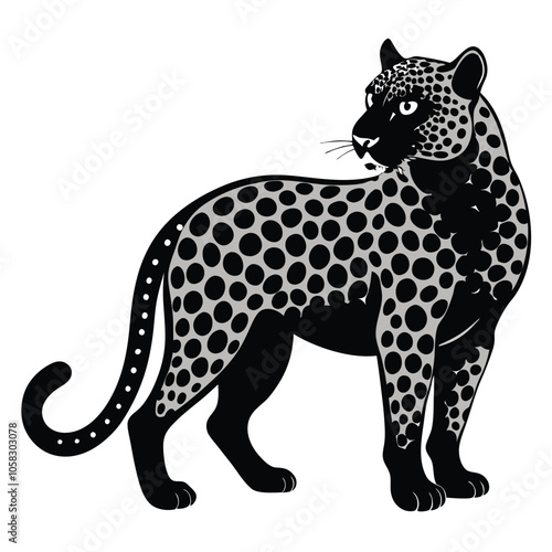 leopard-a-silhouette-vector-with-white-background