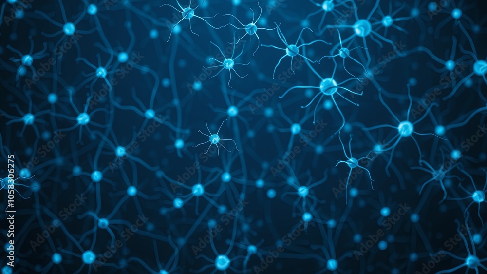 Blue Neural Network Connection Background Blue Neural Network Connection Background