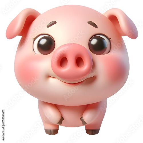 Friendly and lovely animal pig character.