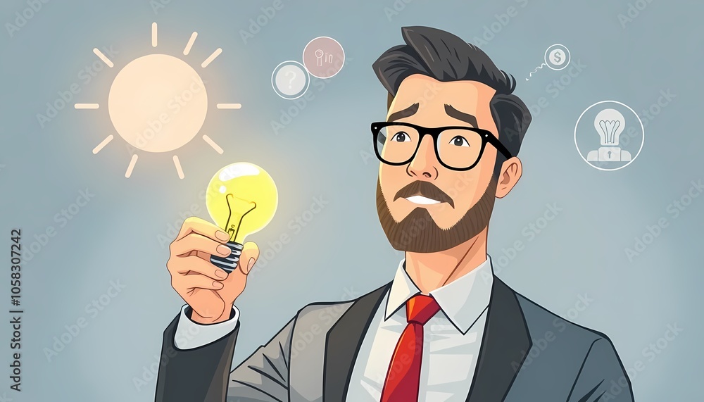 Businessman with Lightbulb Businessman with Lightbulb