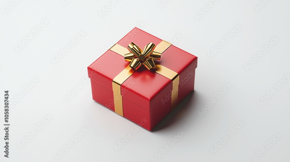 Red Wrapped Gift Box for Christmas Celebration Red Wrapped Gift Box for Christmas Celebration