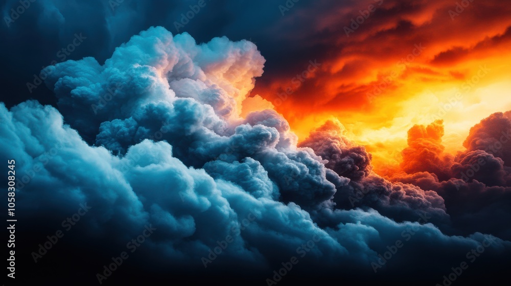 Dramatic Sky with Colorful Clouds and Twilight Effects Dramatic Sky with Colorful Clouds and Twilight Effects