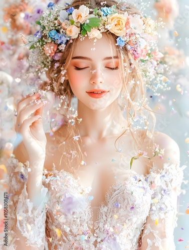 Vibrant Flower Crown Creation with Fresh Blooms