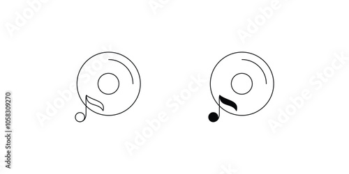 disc set icon with white background vector stock illustration